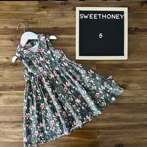 NEW SweetHoney Sleeveless Linen Molly Dress Parade Floral Blue Green Pink Spring